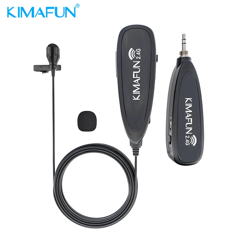 

KIMAFUN 2.4GHz Mini Professional Wireless Lavalier/Lapel Microphone System for Phone Youtube recording computer microphones