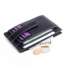 Натуральная кожа ID держатель для кредитных карт многофункциональные мужские бумажники Монета Наличные сумка, миниатюрные кошельки