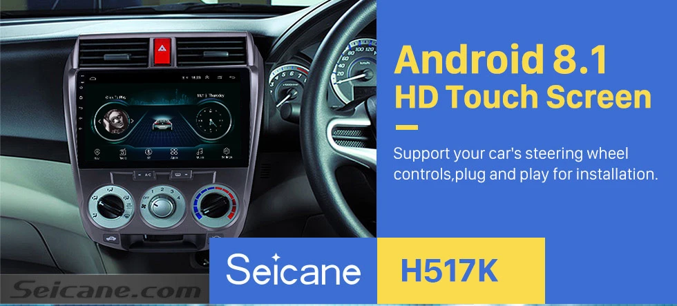 Clearance Seicane Android 8.1 10.1" Car Radio For Honda CITY 2011 2012 2013 2014 -2016 2Din GPS Tochscreen Multimedia Player Head Unit 0