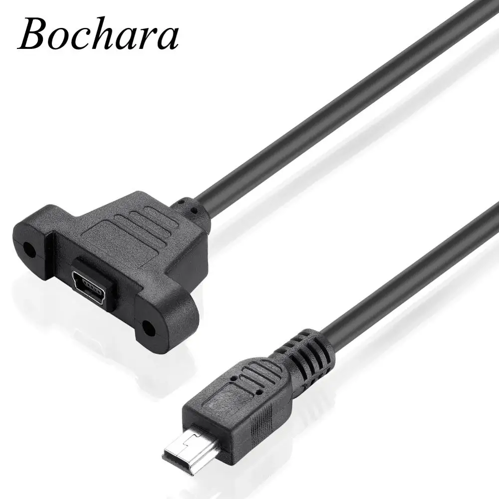 Bochara Mini 5P удлинитель для мужчин и женщин M/F фольга+ Плетеный экранированный с винтовой панелью крепление 30 см 50 см