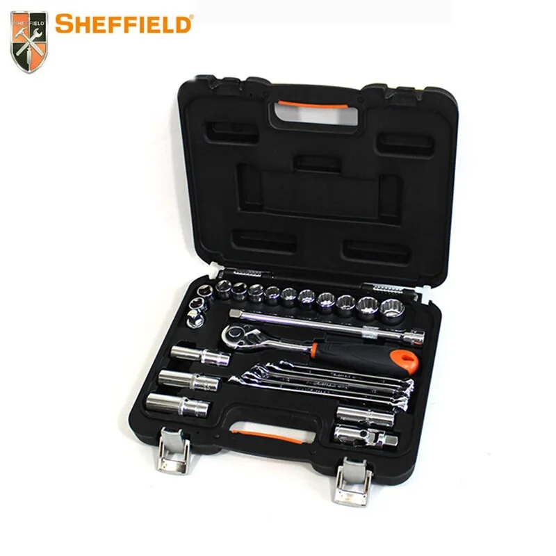 SHEFFIELD 25 pcs Tool Set Kit 12.5mm drive standard 6pt Socket drive