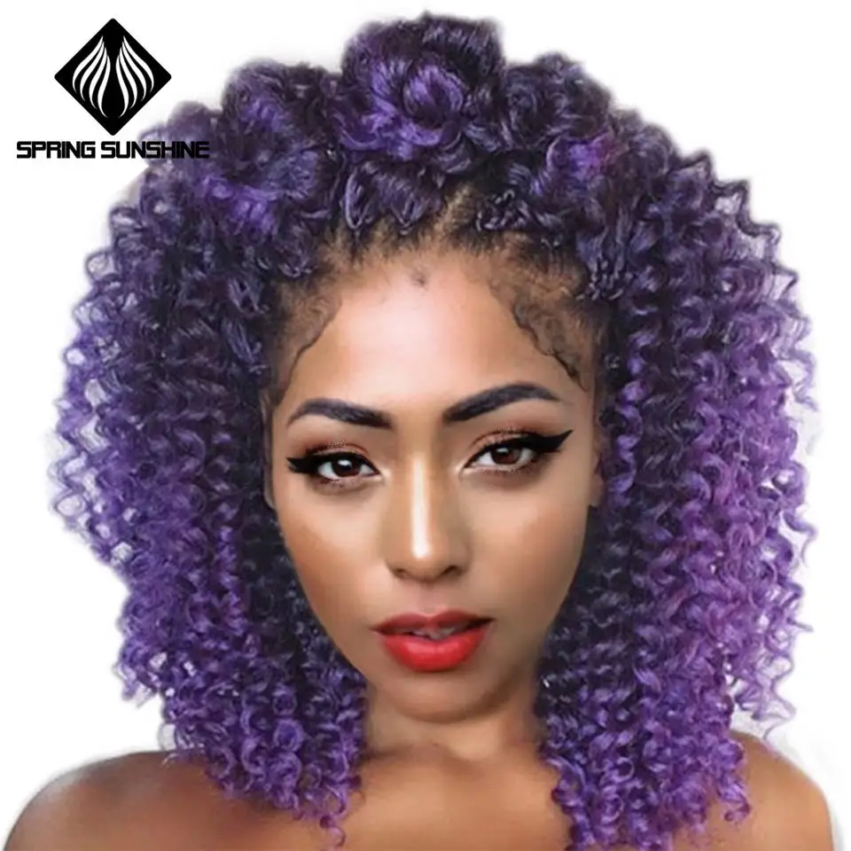 

Spring sunshine 8" 1PC 30g Purple Marley Bob Crochet Braids Beauty Ombre hair Synthetic Braiding Hair Extensions for Women