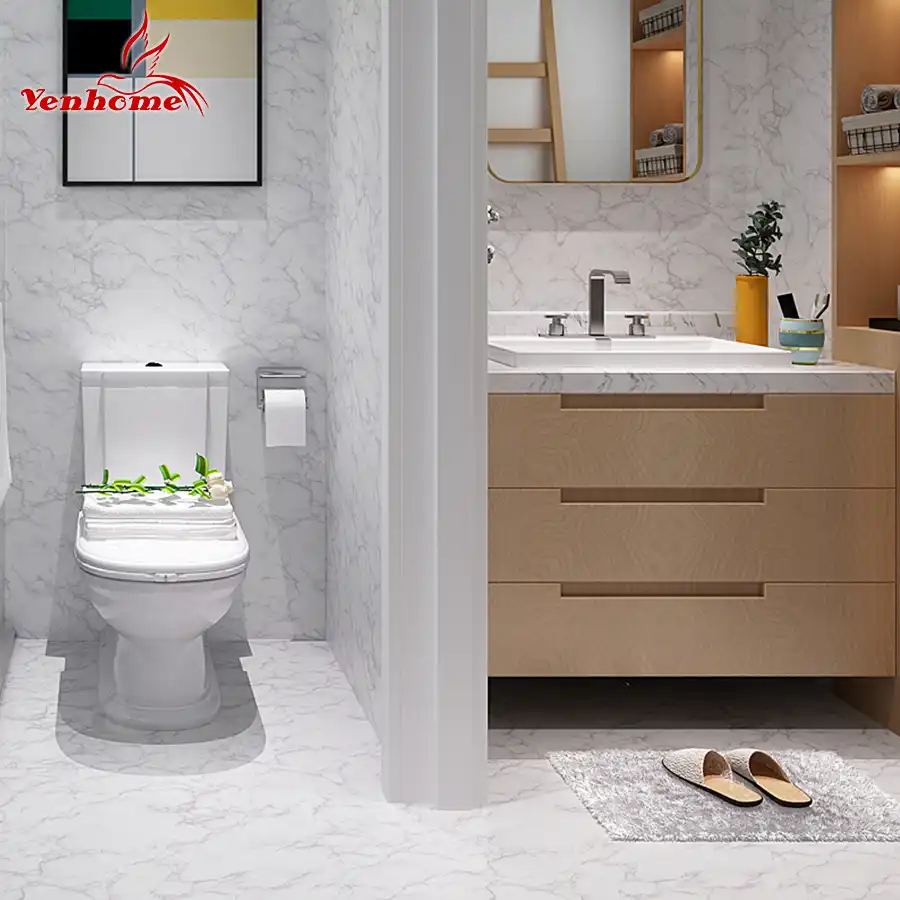 Waterproof Pvc Marble Wallpaper Cozy Bedroom Modern Simple College Dormitory Wall Sticker Kitchen Bathroom Shiny Home Decor Film