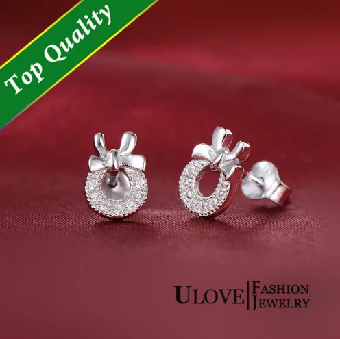 Earrings with Stones Silver Jewelry 2016 Gift Girlfriend Topaz Earring Austrian Crystal CZ Diamond Stud for Women B144 | Украшения и