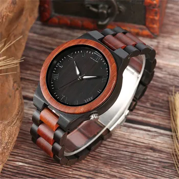 

Wood Watch Mens Watches Top Brand Luxury Handmade Minimalist Design Wooden Watches Unique Mix-colo rQuartz Watch Movement