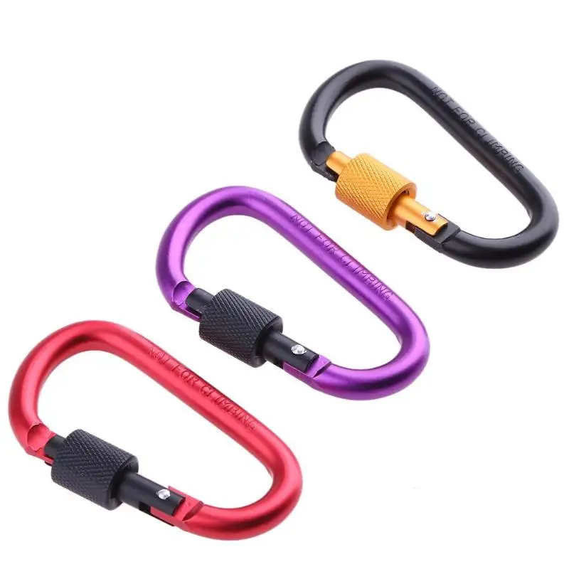 

Mini Portable Aluminum Alloy Thicken Climbing Carabiner Hook Gear Camping Hiking Buckle Lock EDC Survival Multi Outdoor Tools