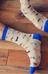 Ноги 22-27 см креативные носки с животными Колбаса Собака Такса прекрасный hvalp hush щенок huisdier pet розничная милые оптовые зоо - Цвет: Синий