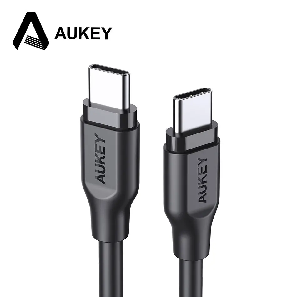 AUKEY USB Type C Cable 1.8m 3A Type-C Fast USB C - USB C Mobile Phone Data Charger Cable For Xiaomi Mi 8 7 Samsung s9 s8 Macbook