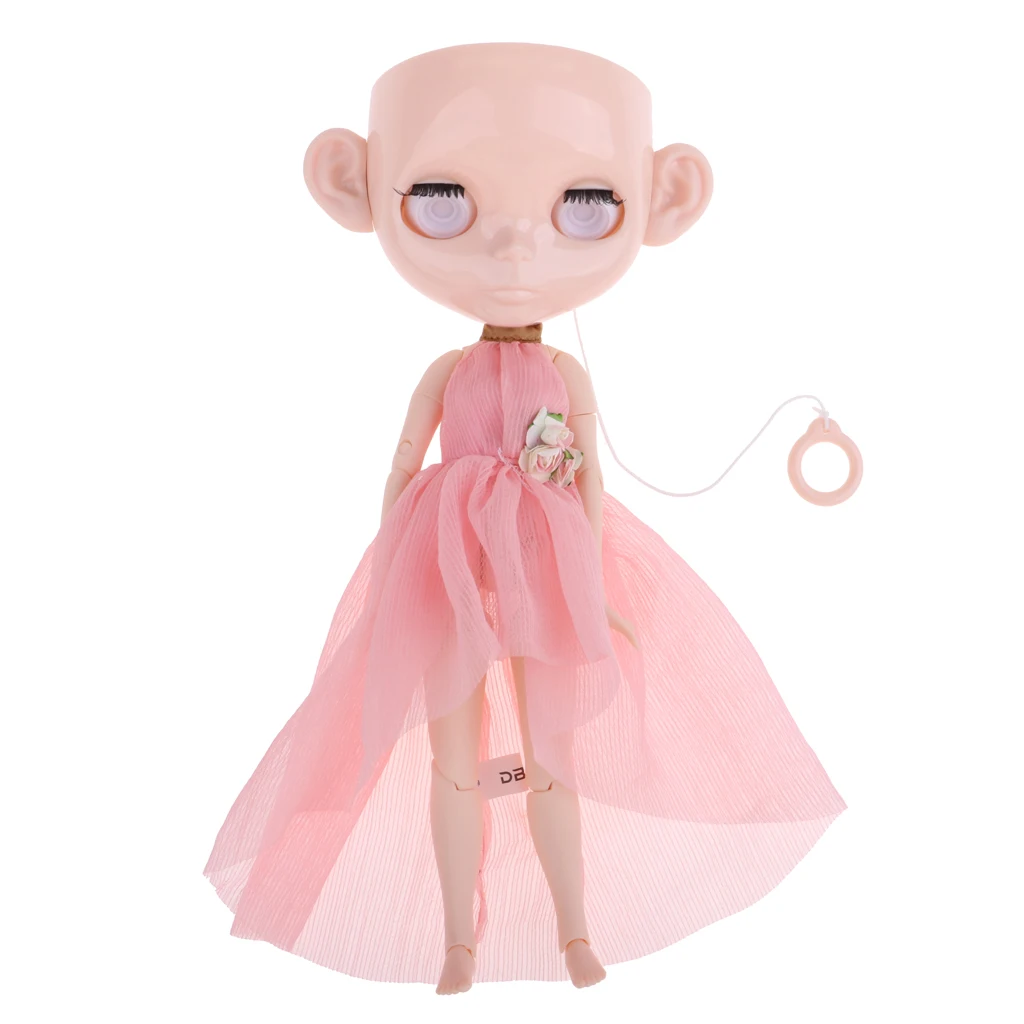 

20 Joints Doll Body + Faceplate Head + Ears + Eye Mechanism + Pull Ring + Clothes for 12inch RBL Neo Blythe Accessories