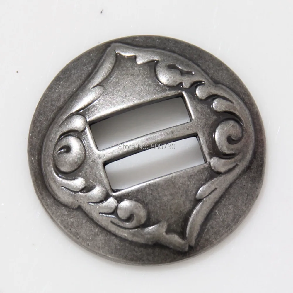 

(KBS03) 10pc 1-1/4'' Western Cowboy Decor Slotted Conchos Saddlery Tack Slot Concho Antique-Silver