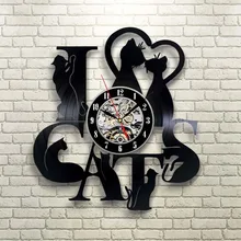 2018 New Arrival Vinyl Record font b Clock b font Cat Theme font b Wall b