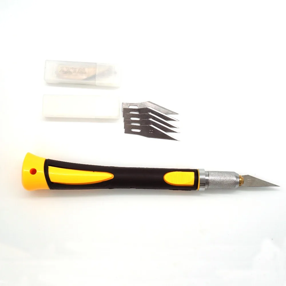WL-9302S Нескользящая ручка с 11 шт SK5 лезвия для резьбы по дереву инструменты фруктовая еда ремесло скульптурный гравировальный нож