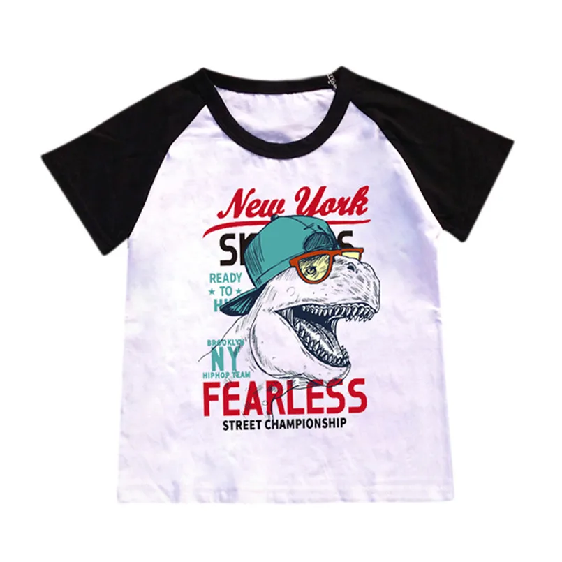  Kids Bady Boy Cartoon Hot Style Dinosaurs Pattern T-shirt Bottoming Shirt Tops the new fashion cute design #4A09 (2)