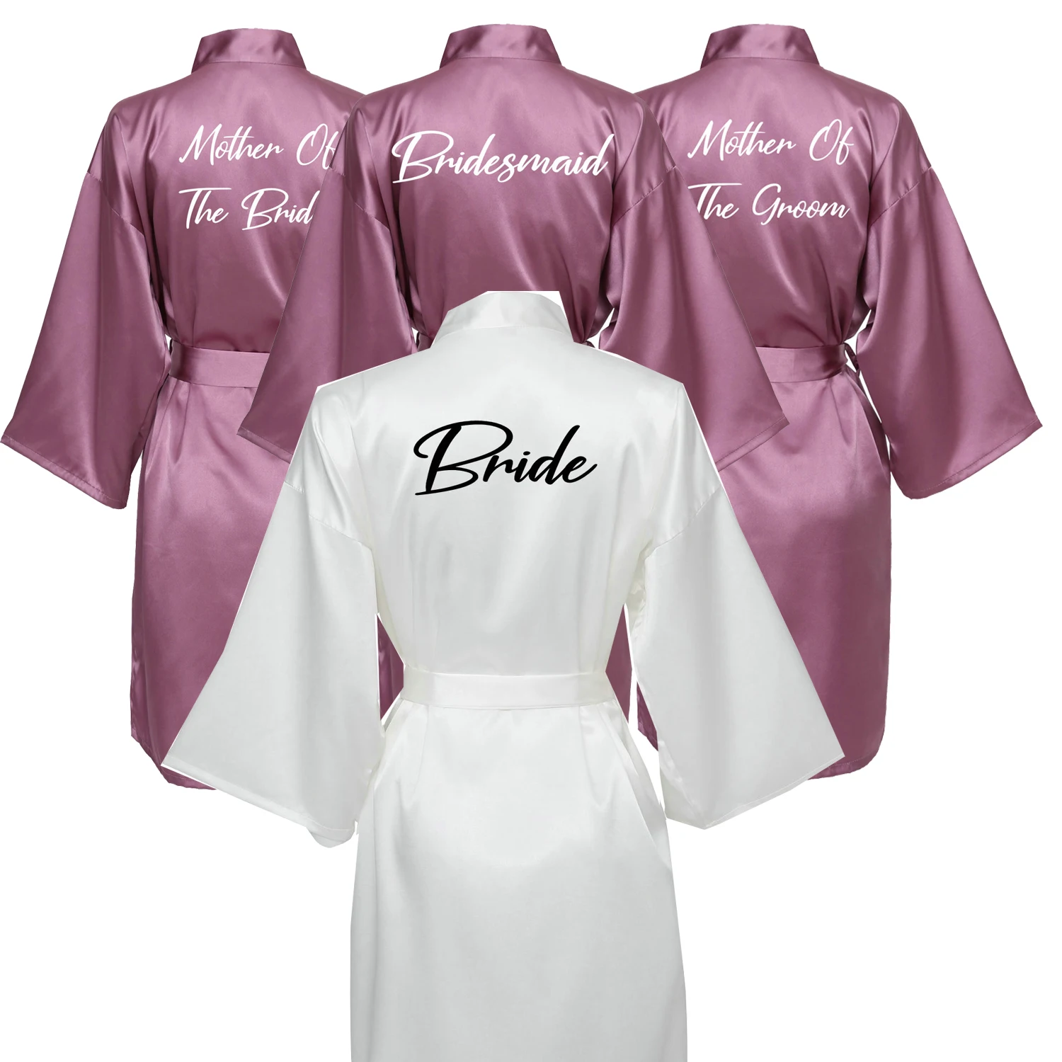 

YUXINBRIDAL Mauve robe Satin Silk bride robe Wedding Robe Bridesmaid Bride Dressing Gown bridesmaid robes