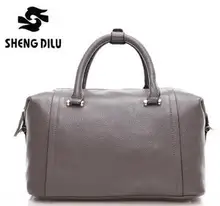 Colorful Luxury Genuine Leather Handbags Brief Solid Lady’s One Shoulder Bag Vintage Boston Bag For Women