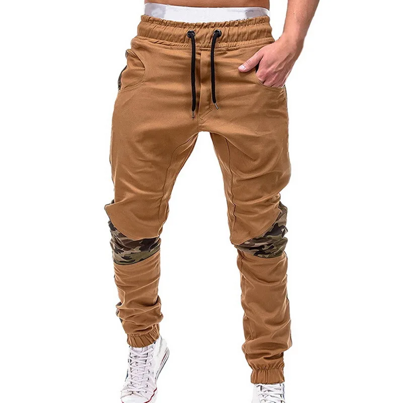 

Shujin Mens Casual Joggers 2019 Male Camouflage Stitching Cotton Harem Pencil Pants Hip Pop Solid Sweatpants Trousers M-4XL