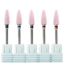 1 шт. розовый керамический 3/3" сверла для дизайна ногтей 5 типов фрезы для маникюра пилка электрический прибор машина аксессуар чистые инструменты