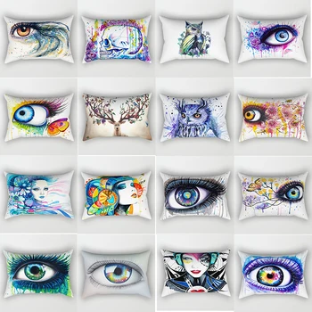 

Hot sale beauty eyes pillow case rectangle bedroom pillow cases boys girls men women travel pillow cover 50*30cm