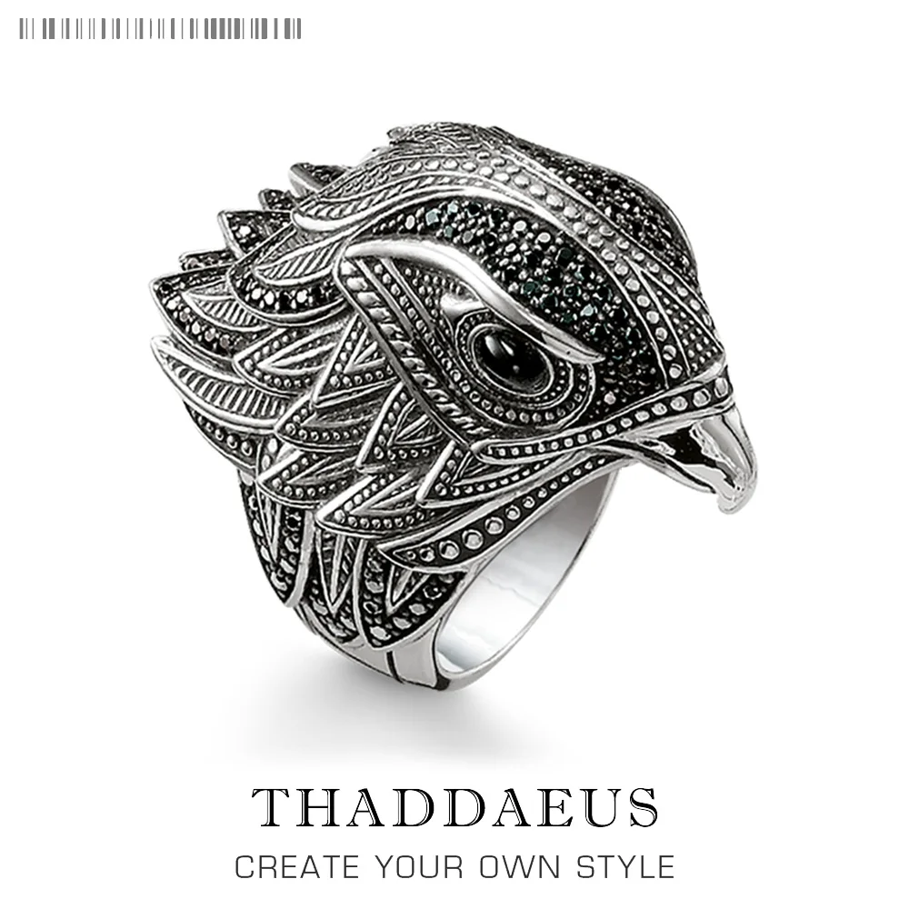 Beste Elegante Falcon Cocktail Ring in 925 Sterling Zilver, TS Trendy Gift voor Vrouwen   Mannen, thomas Stijl Gratis Verzending 2018 Fijne Sieraden