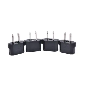 

4PCS ABS 125V - 250V AC 6A EU To US Black Wall Plug Adapter
