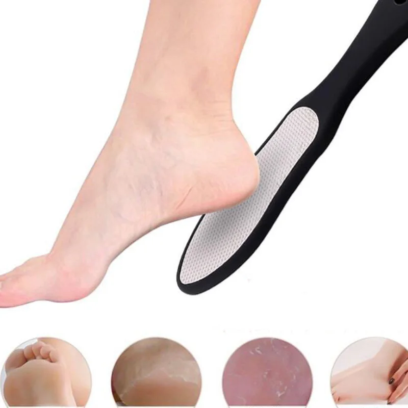 New Double Sided Stainless Steel Double-sided Foot Rasp Heel File Hard Dead Skin Callus Remover Exfoliating Pedicure Care Tool