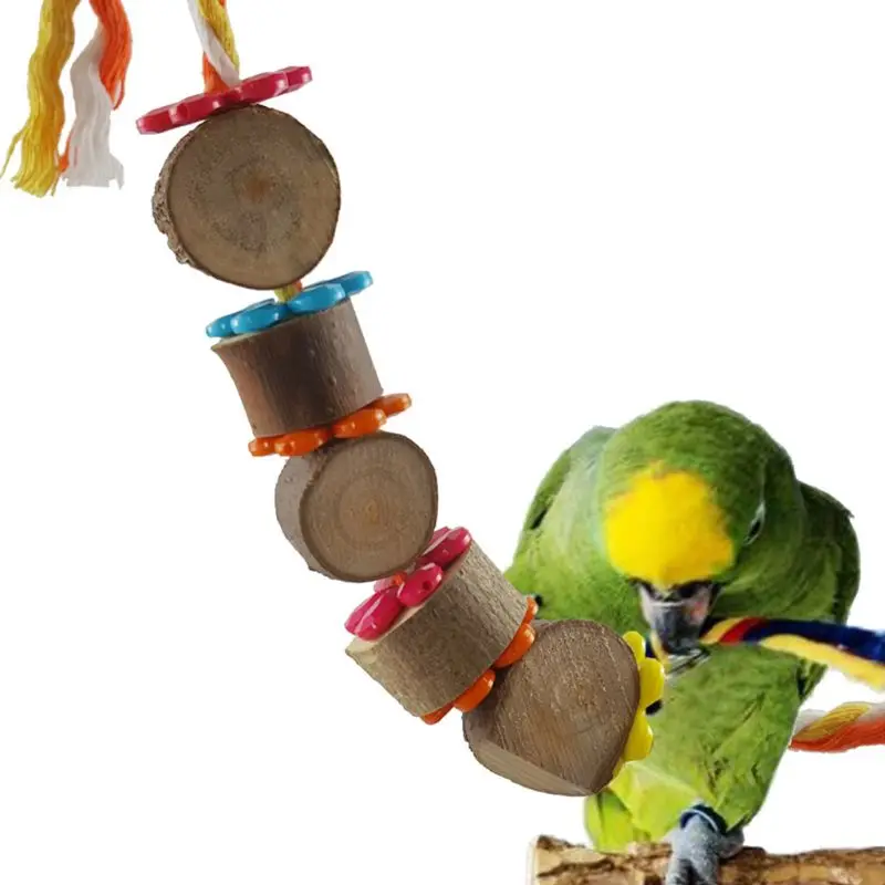 Яркие игрушки для птиц, попугай, цветок, деревянные игрушки для укуса с колокольчиком, молярные упражнения, игрушки для домашних животных, Новое поступление