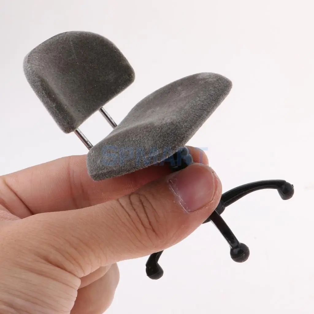 2 Pieces 1/12 Dollhouse Miniature Furniture Revolving Chair Desk Chair Model Rooms Garden Decor Accessory