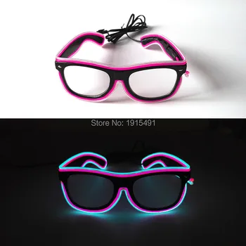 

New Double Color Party decor EL wire Eyewear Flexible Holiday Lighting Child's Toys Blinking LED Neon Sunglasses for Event Party
