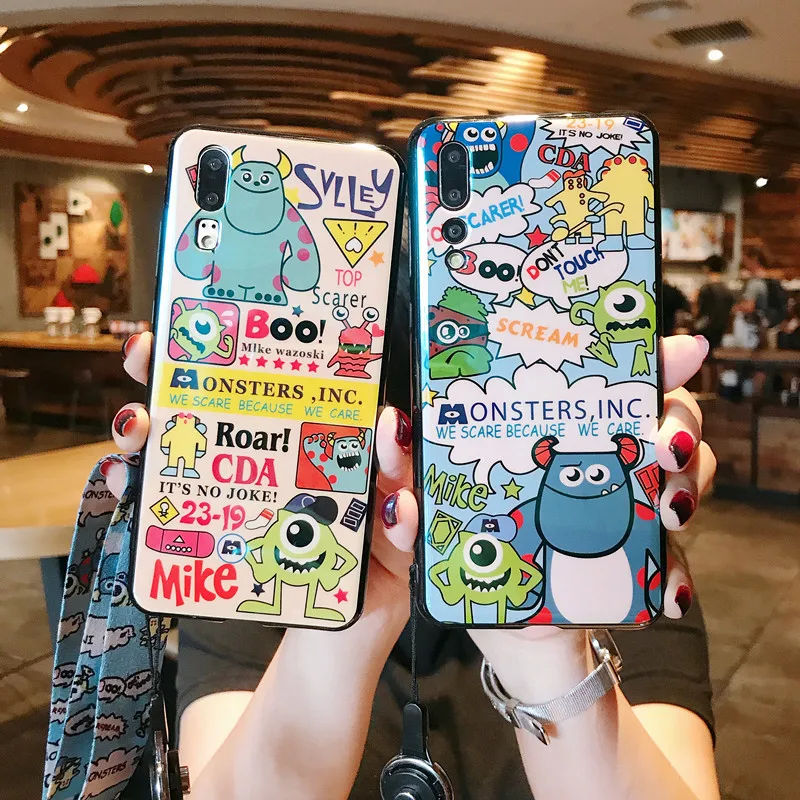 

Oneplus6 Cartoon monsters case for One plus 5 5T Toy Story phone Case OnePlus 5T 1+6 Cute silicone back cover + Strap