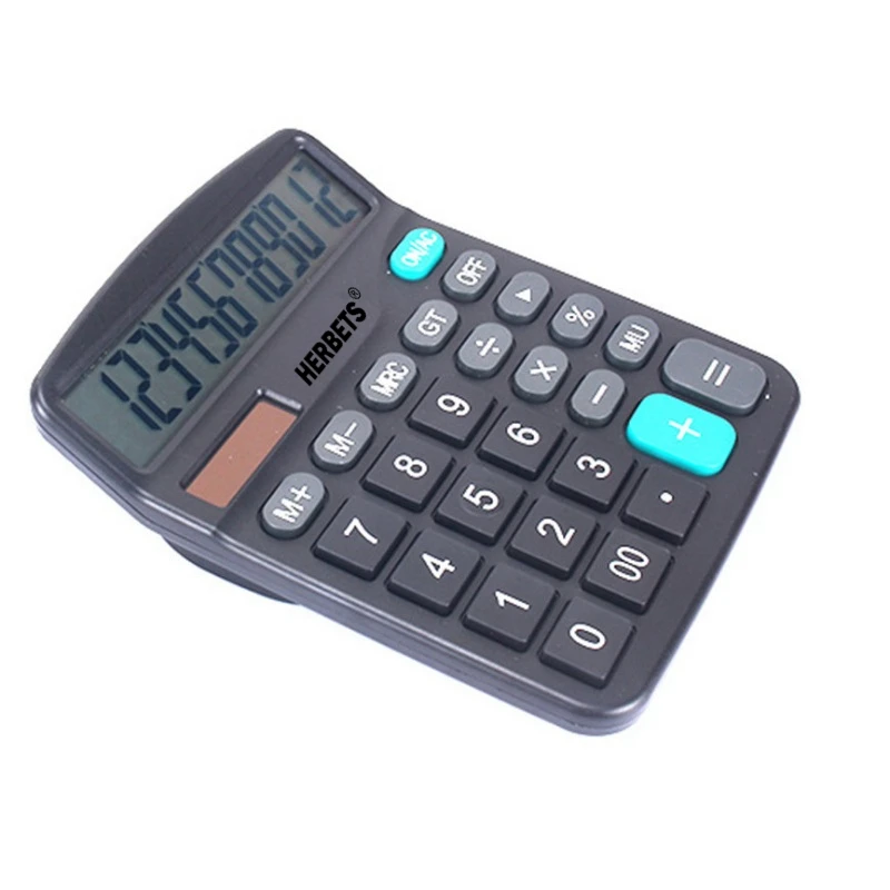 HERBETS 12 أرقام مكتب حاسبة كبيرة أزرار الأعمال المالية المحاسبة أداة لا بطارية HERBETS 12 أرقام مكتب حاسبة كبيرة أزرار الأعمال المالية المحاسبة أداة لا بطارية