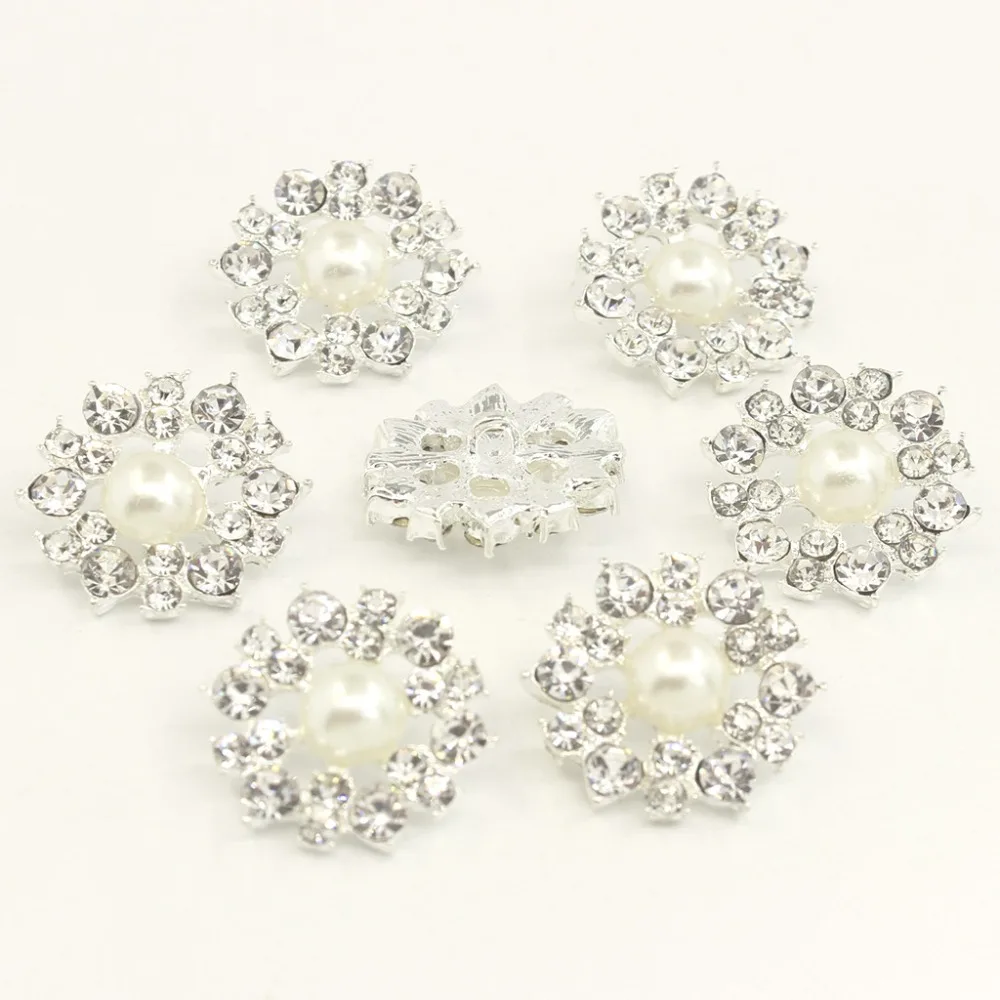 Nidalee 21mm DIY Rhinestone Shank Button Metal Upholstery Solid Brass