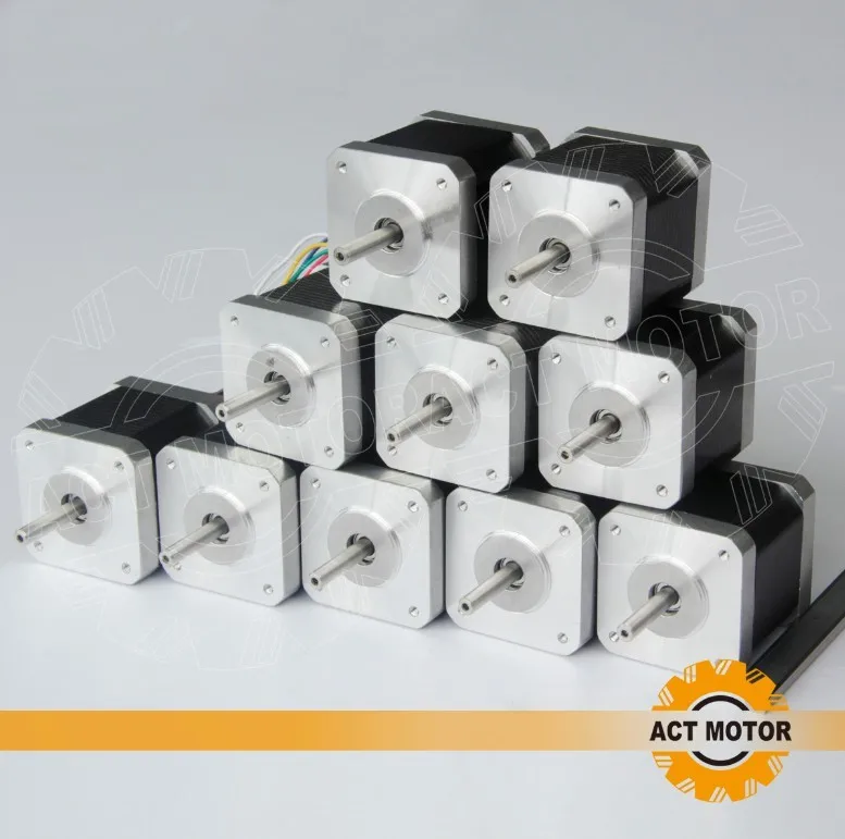 

ACT 10pcs 4-lead nema 17 stepper motor 48mm 2.5A/70oz-in 17HS5425
