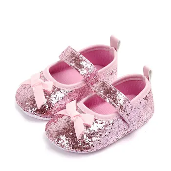 

New Fancy Infant Baby Girl Bling Sequins Shoes Kids Lovely Anti-Slip Shoes Bowknot Prewalk Casual Shoes Kids Princess Prewalker