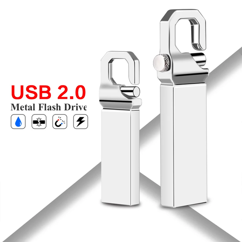 

New Metal USB Flash Drive Pendrive 32GB 64GB Pen Drive USB Memory Keychain Flash Disk 8GB 16GB High Speed 128GB Cle USB Stick