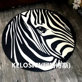 

High Quality Black Series Round Carpets Living Room Home Decor Area Rugs for Bedroom Computer Chair Anti-slip Floor Mat Carpet