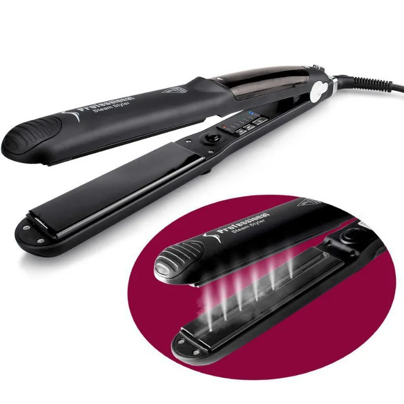 

Professional Tourmaline Ceramic Steam Straightener Electric Iron Hair Styling Tools Six Temperature Control Vapor Fast Heating
