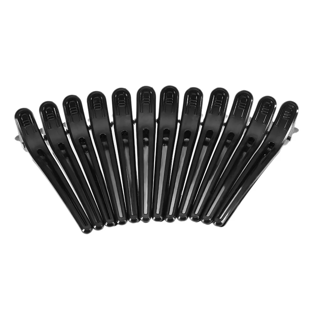 12Pcs/set Barber Salon Hair Sectioning Clips Hair Grip Clips Black Hair
