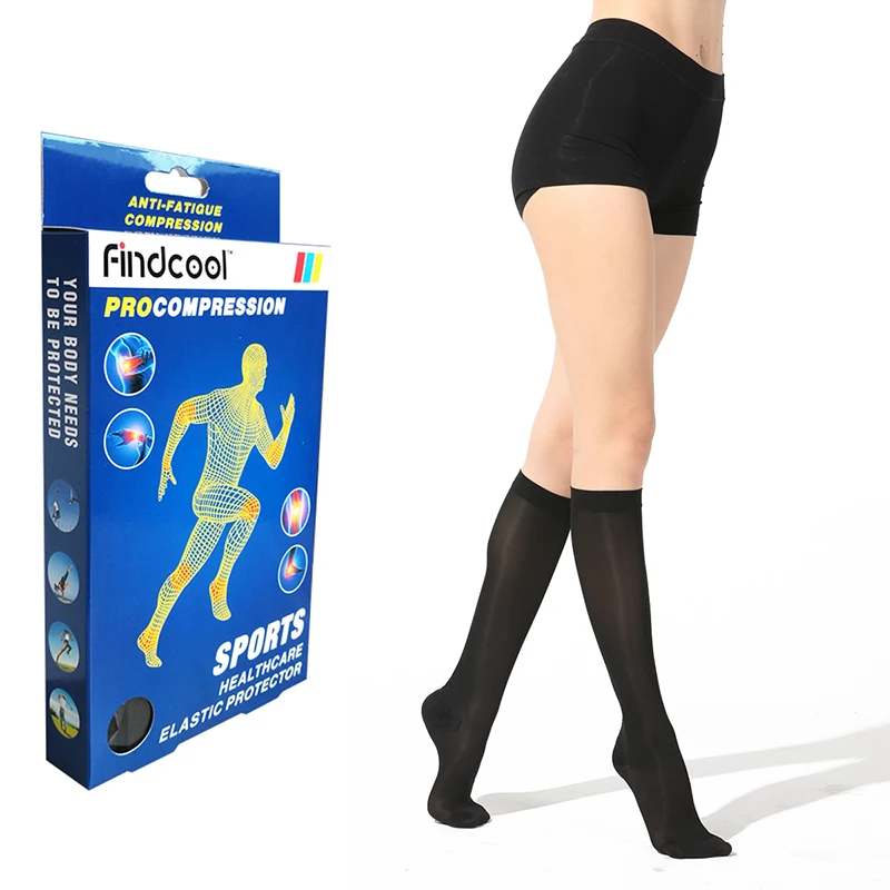 

FINDCOOL Medical Compression Stockings Closed Toe Thin Knee High for Summer 15-20mmHg Anti-avricose Veins