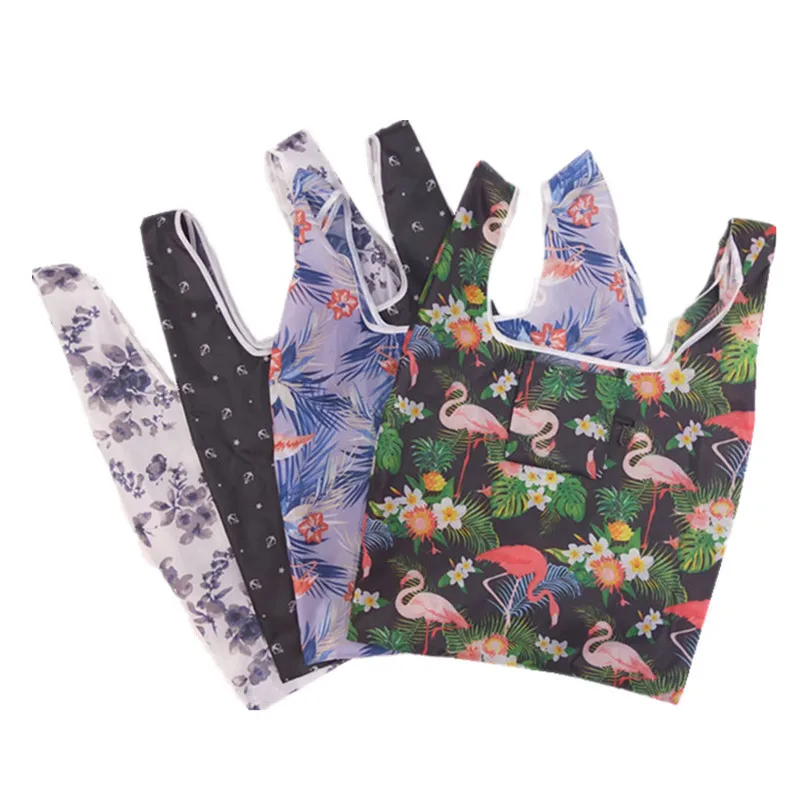 Женская многоразовая Эко сумка для покупок складная сумка для продуктов с принтом женские модные сумки Большая вместительная складная сумка для хранения