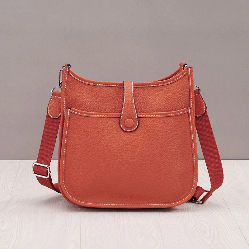 

2019 Genuine Leather Women Bucket Messenger Bag Cow Real Leather Shoulder Bags Ladies Handbag Bolsa Feminina Small Purse scarf