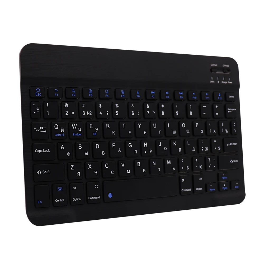 Ultra Slim Алюминий Беспроводной Bluetooth Русская клавиатура для IOS Android Tablet PC Windows iPad