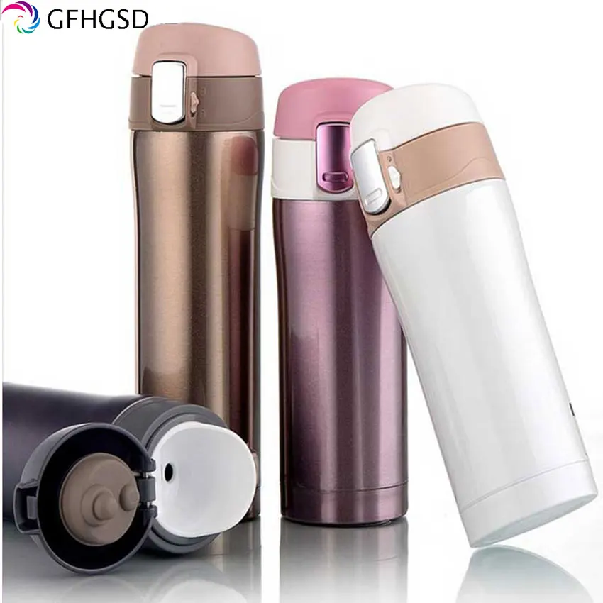 GFHGSD 450ml Office Tea Coffee Water Bottle Stainless Steel Sport