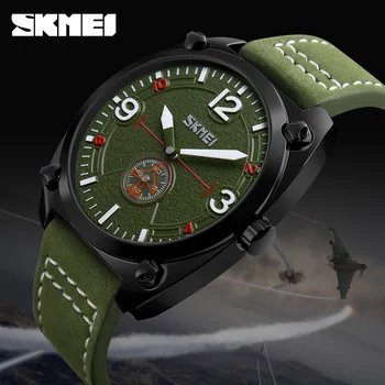 

Men Watches SKMEI Brand Leather Casual Quartz Watch Stopwatch Military Army Waterproof Sport Wrist Watches Relogio Masculino