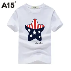 A15 футболка для девочек, лето 2018, Детская футболка с рисунком для мальчиков милые футболки с короткими рукавами, Детский Повседневный