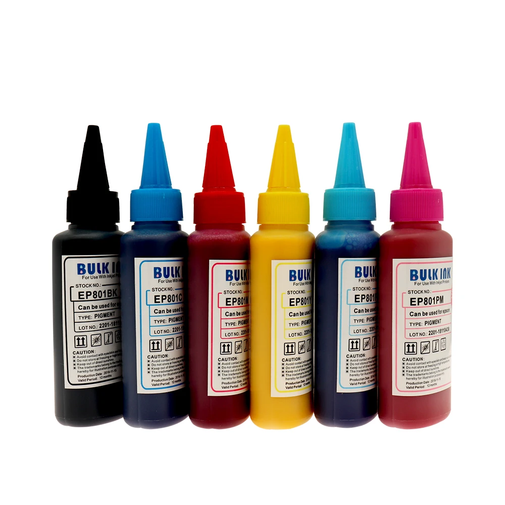 Пигментные чернила для Epson XP750 XP850 XP950 XP860 XP55 XP760 XP960 6 бутылок пигментные X960 X750