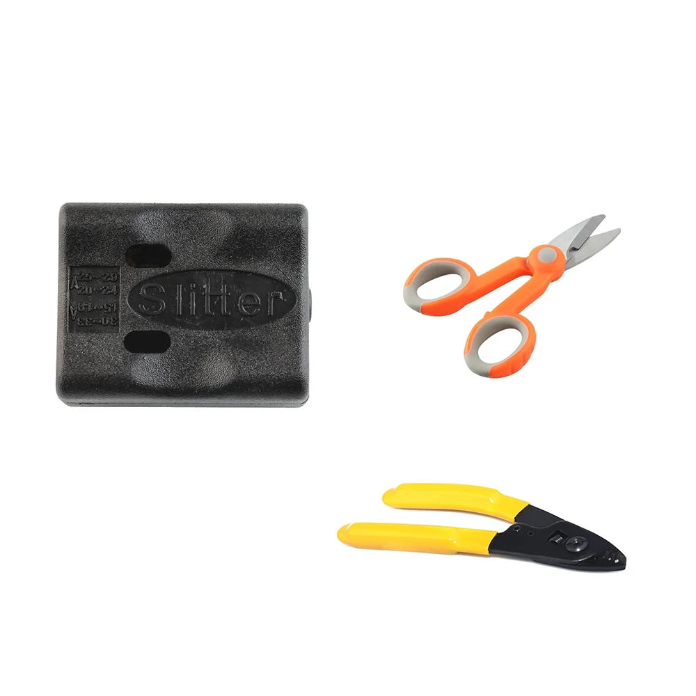 

3 In 1 FTTH Fiber Optic Tool Kit with jacket slitter +Kevlar scissors+ miller CFS-3 three hole stripper