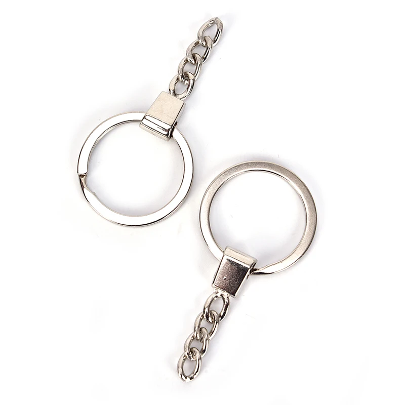 2018 Лидер продаж 10 шт. 30 мм сплава Keyring тщательно отполированное Серебро Круглый