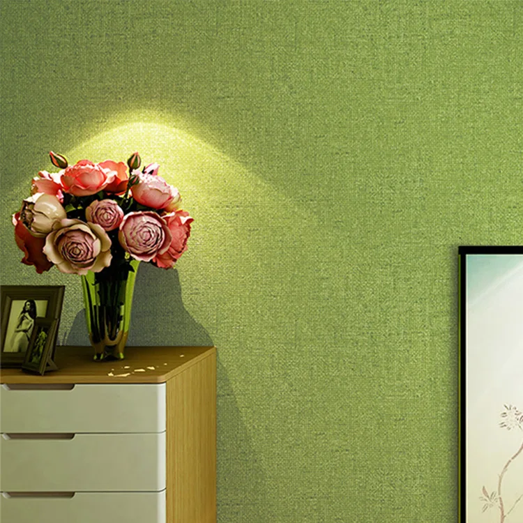 

Solid Green Color Plain Wallpaper Modern Pure Green Color Wall Paper Bedroom Living room Home decor 10M Roll