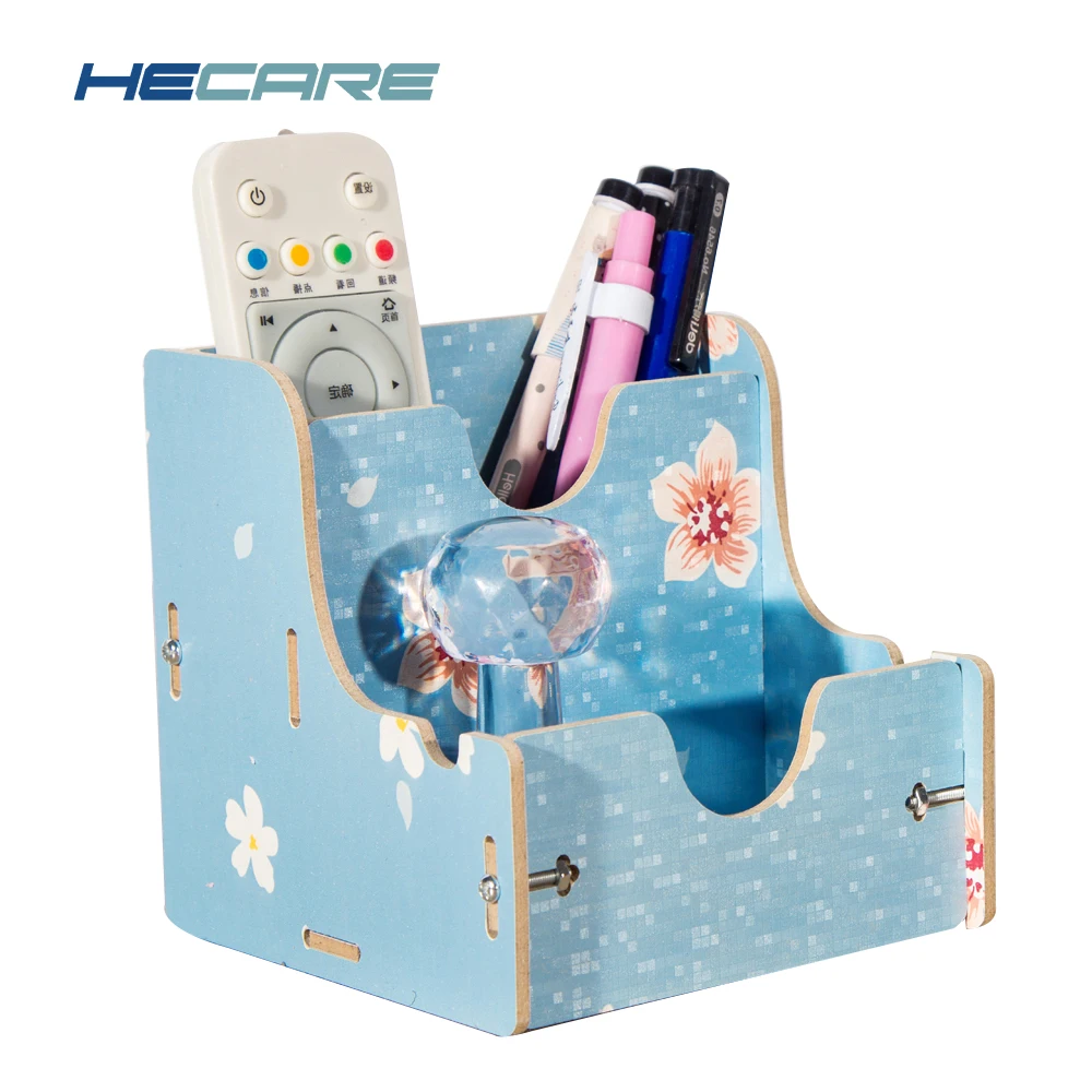 

HECARE Desktop Pen Holder Wooden Box Mini Office Organizer for Romote Controller Wood Stand for Pens Pencil Case Promotions