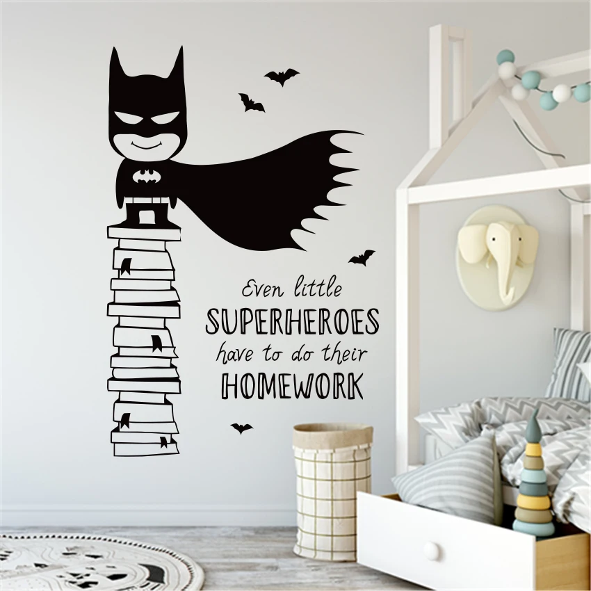 Cartoon Batman Art Vinyl Wall Stickers Decal Kids Nursery Living Room Home Decor Cartoon Batman Art Vinyl Wall Stickers Decal Kids Nursery Living Room Home Decor